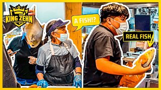 RAW FILET-O-FISH PRANK @ McD's (REAL FISH)