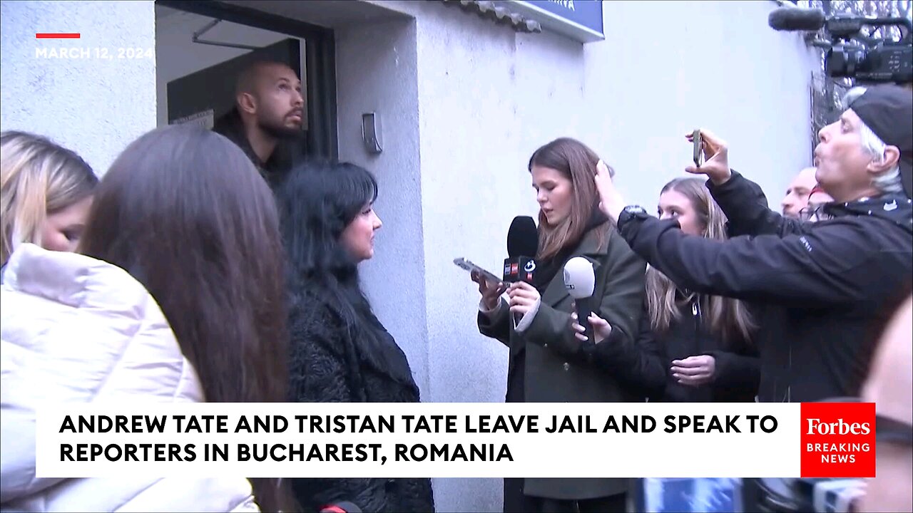 Andrew Tate And Tristan Tate Leave Jail And Speak To Reporters In Bucharest, Romania