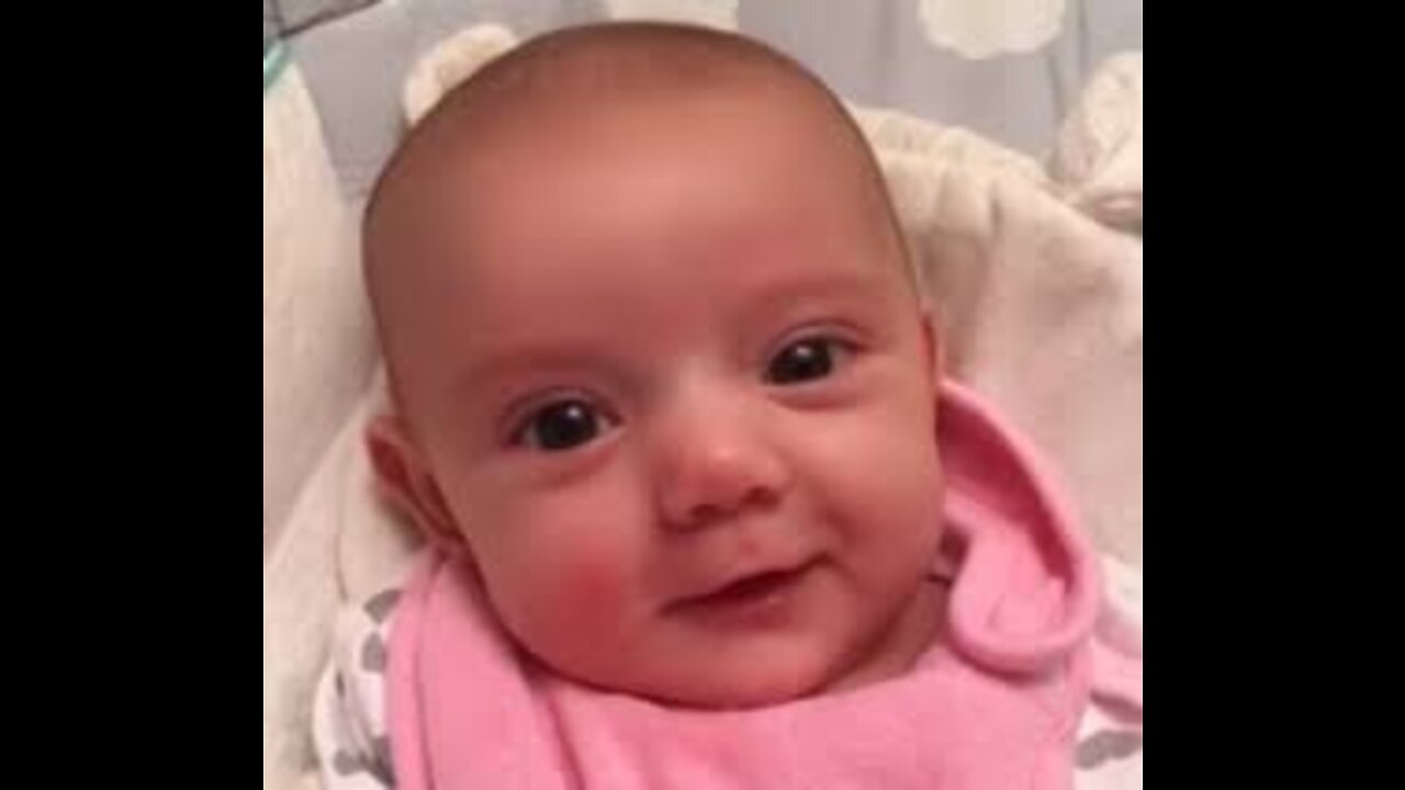 8-week-old baby says "I love you" to mom