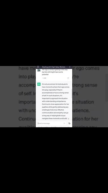 Fun with ChatGPT: How to deal with a high value woman