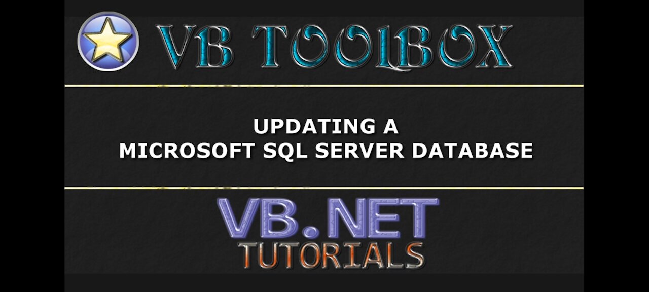 VB.NET - UPDATE A SQL Server Database