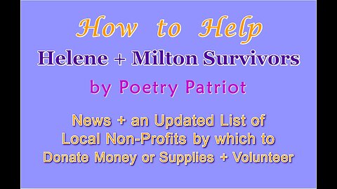 How We the People can Help Hurricane Helene + Milton Survivors - News + NonProfit Updates