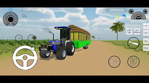 swaraj 744 big trolley loaded power test Indian Vehicle simulator 3D gameplay