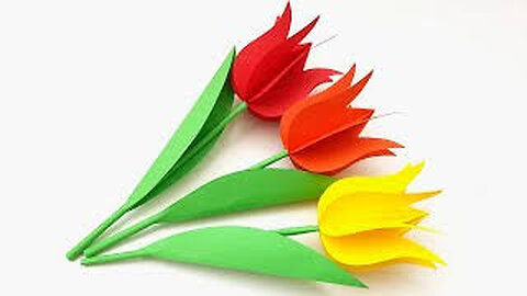 How to make paper tulips/DIY paper flower crafts/Easy paper flower/origami tulip flower