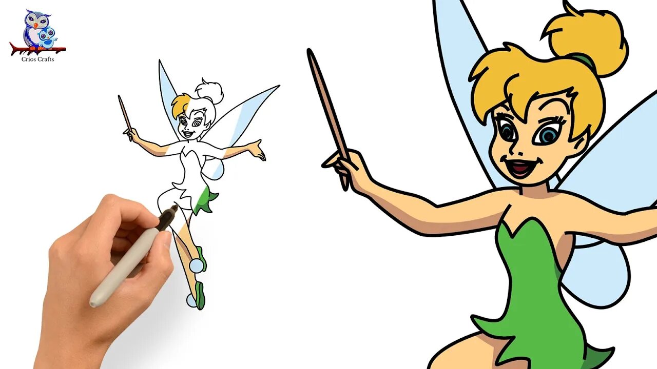 How to Draw Tinkerbell from Peter Pan - Step by Step
