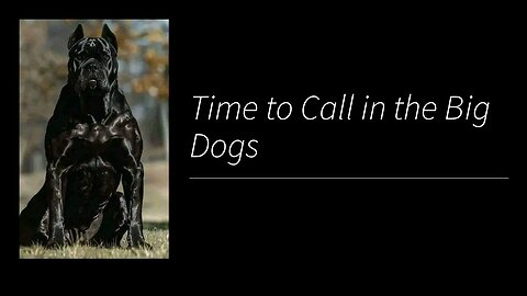 Time to Call in the Big Dogs