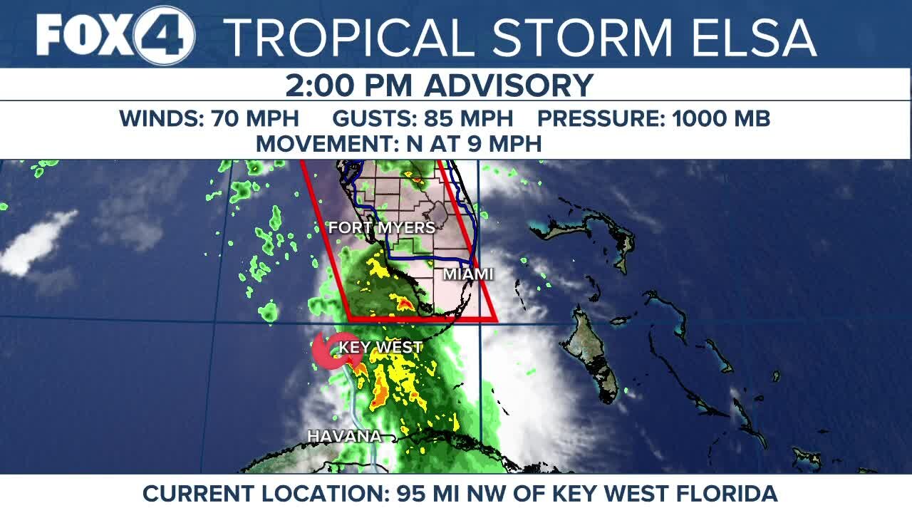 ELSA NEARING STRENGTH: Winds have increased to 70mph