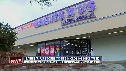 Babies R's Us stores begin closing next week, gift registries could soon follow