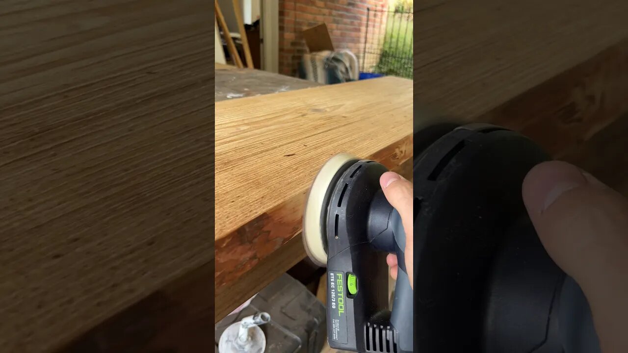 Removing bark from live edge is so satisfying! 😋 #woodworking #festool