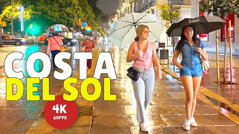 Rainy Night Magic in Málaga: A Beautiful City Walk [4K] Discover the City’s Charm in the Rain