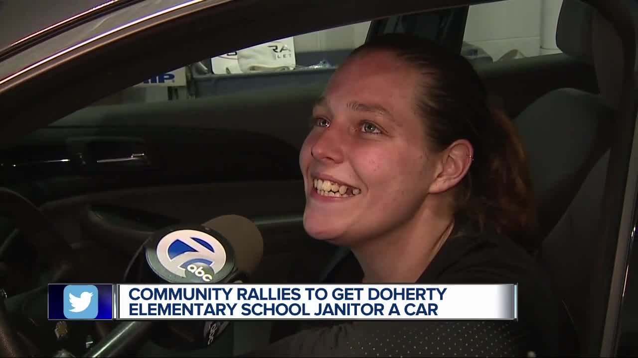 Community rallies to get Doherty Elementary School janitor a car