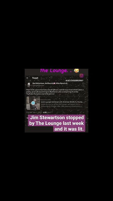 Jim Stewartson shouted out the Lounge! cool…