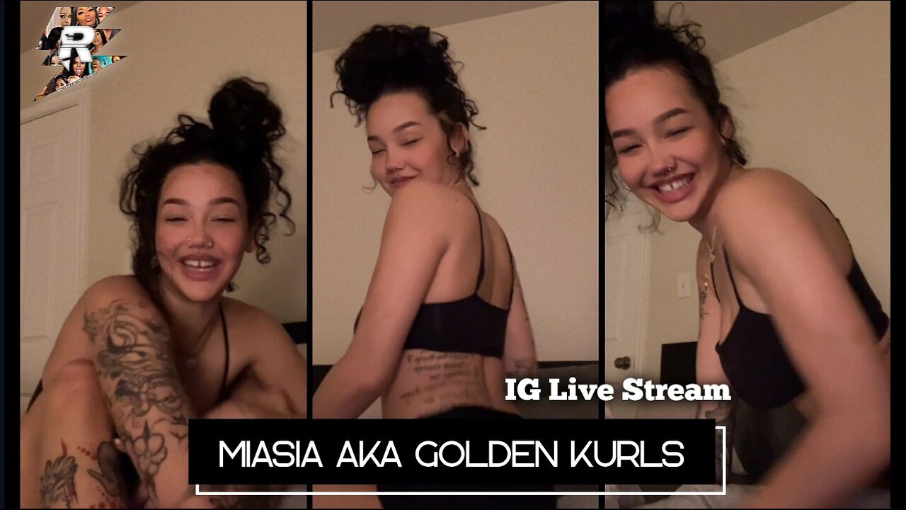 Miasia aka Golden Kurls Twerking on the bed in booty shorts