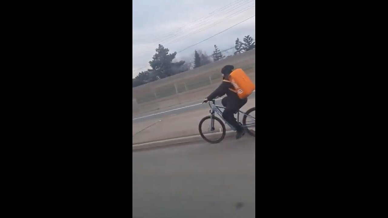 Skip the dishes cyclist on Highway