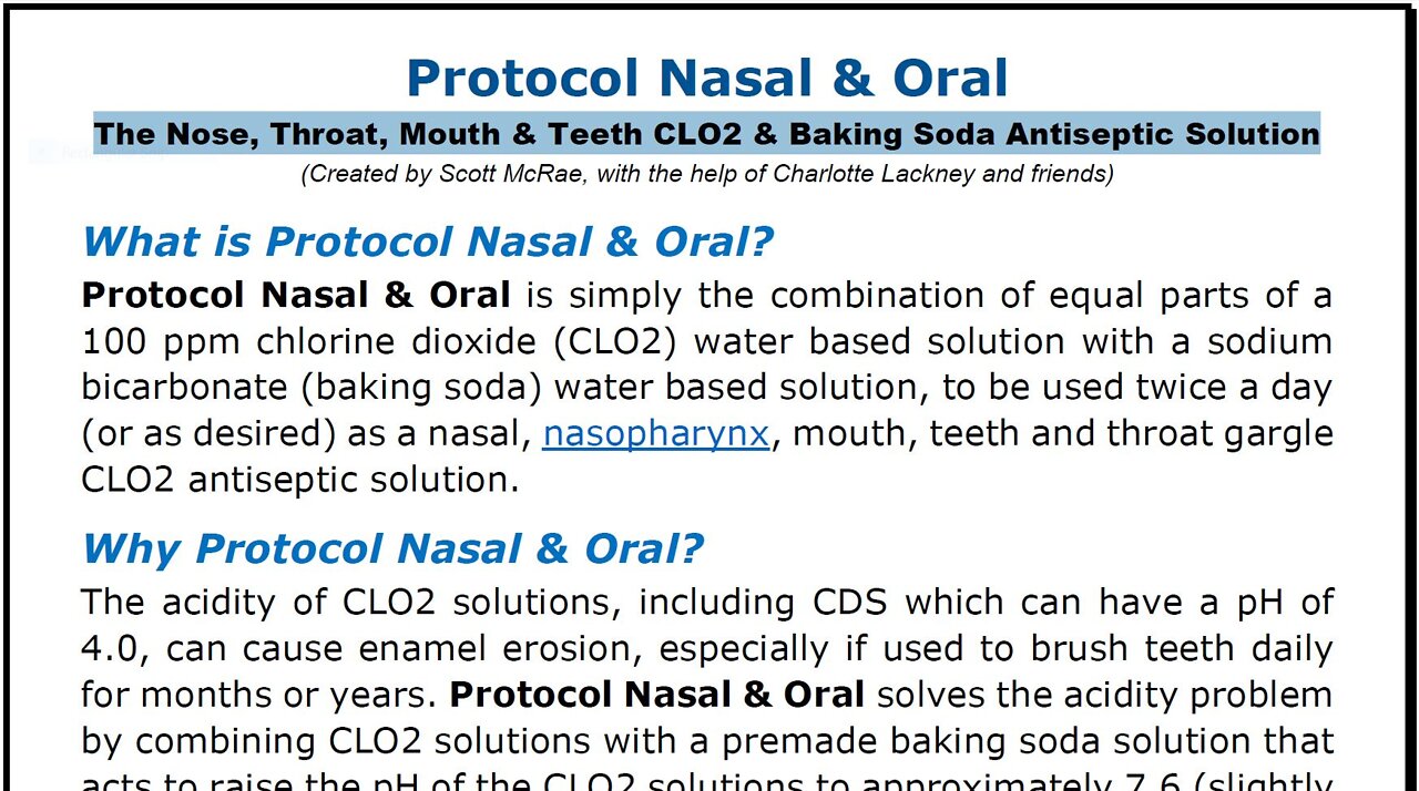 Protocol Nasal & Oral – CLO2 & Baking Soda Antiseptic Solution for Respiratory Infection Prevention