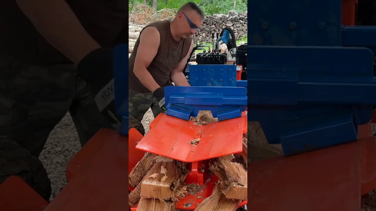 Rounds To Rectangles - Box Wedge Splitting #firewood #wood #splitting