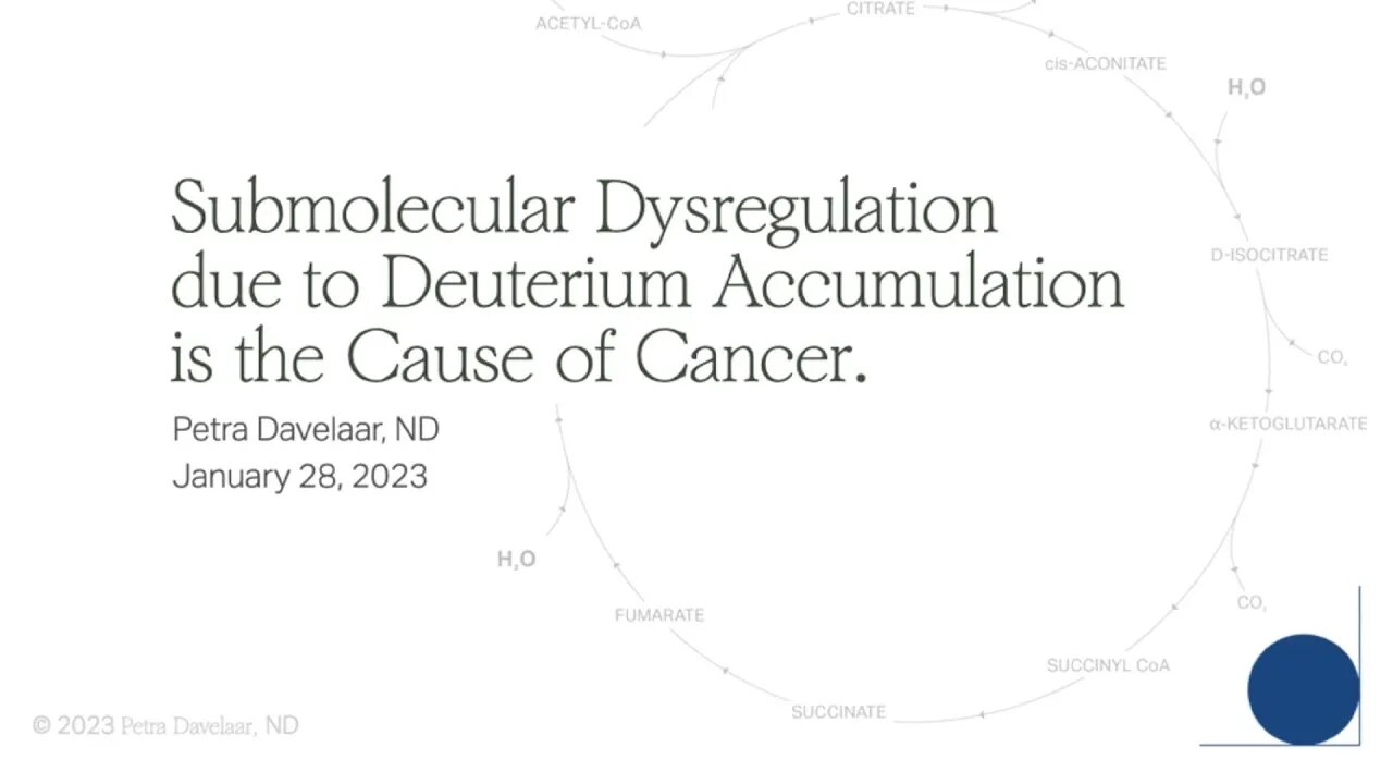 Deuterium: The cause of submolecular dysregulation and cancer? - Dr. Petra Davelaar