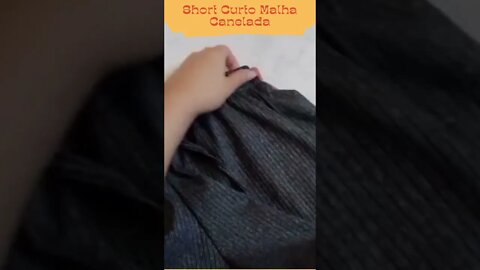 Short Curto Malha Canelada Várias Cores Moda 2022