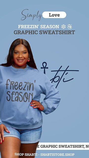 Simply Love Curvy+ FREEZIN' SEASON Graphic Sweatshirt❄️☃️