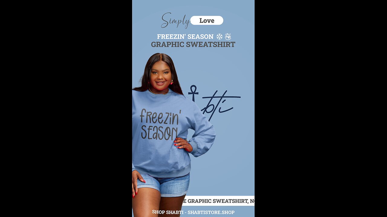 Simply Love Curvy+ FREEZIN' SEASON Graphic Sweatshirt❄️☃️