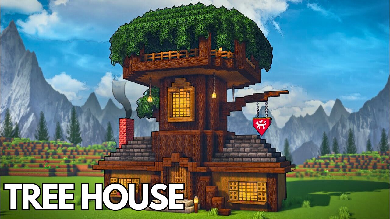 Minecraft Tutorials: How to Build a TREE HOUSE!!