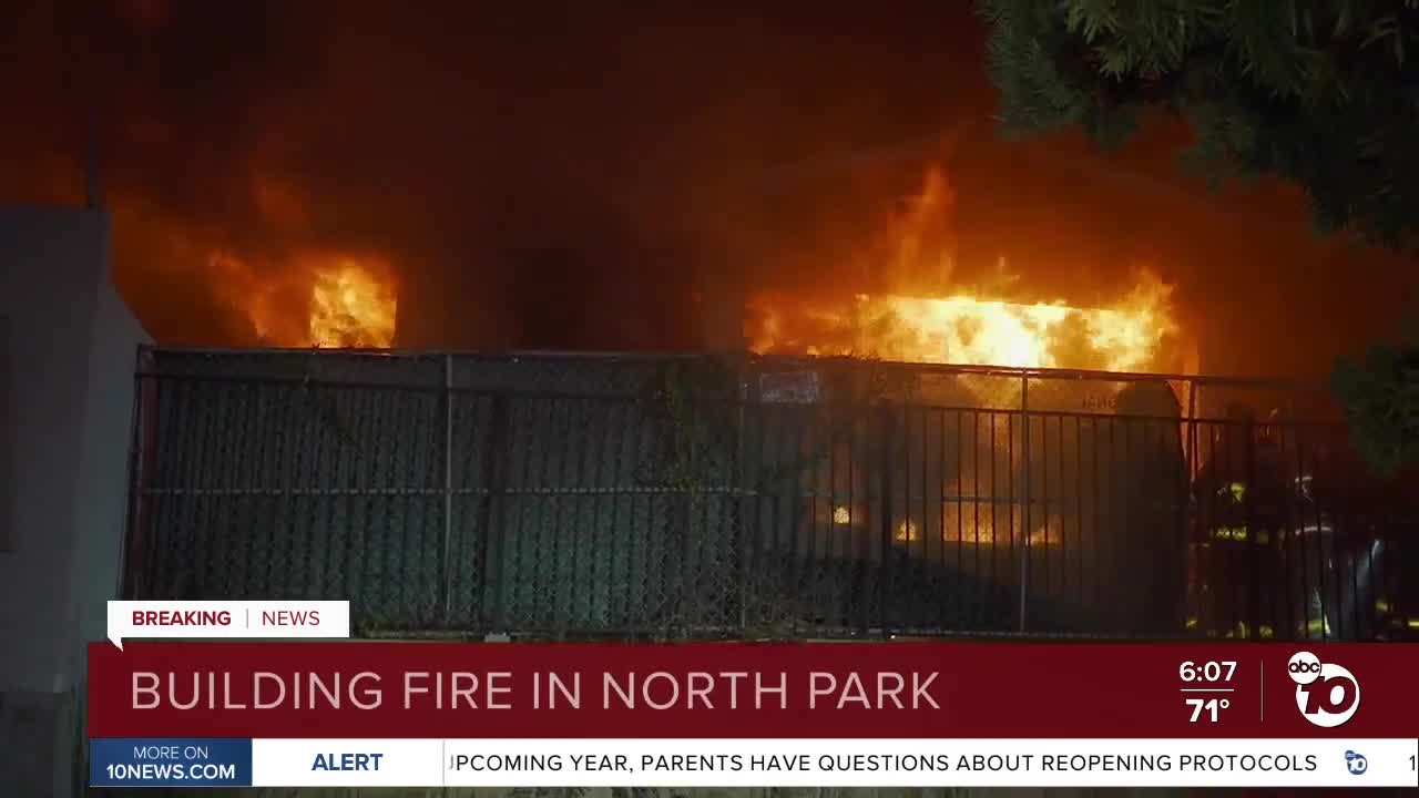 Fire engulfs abandoned home in North Park