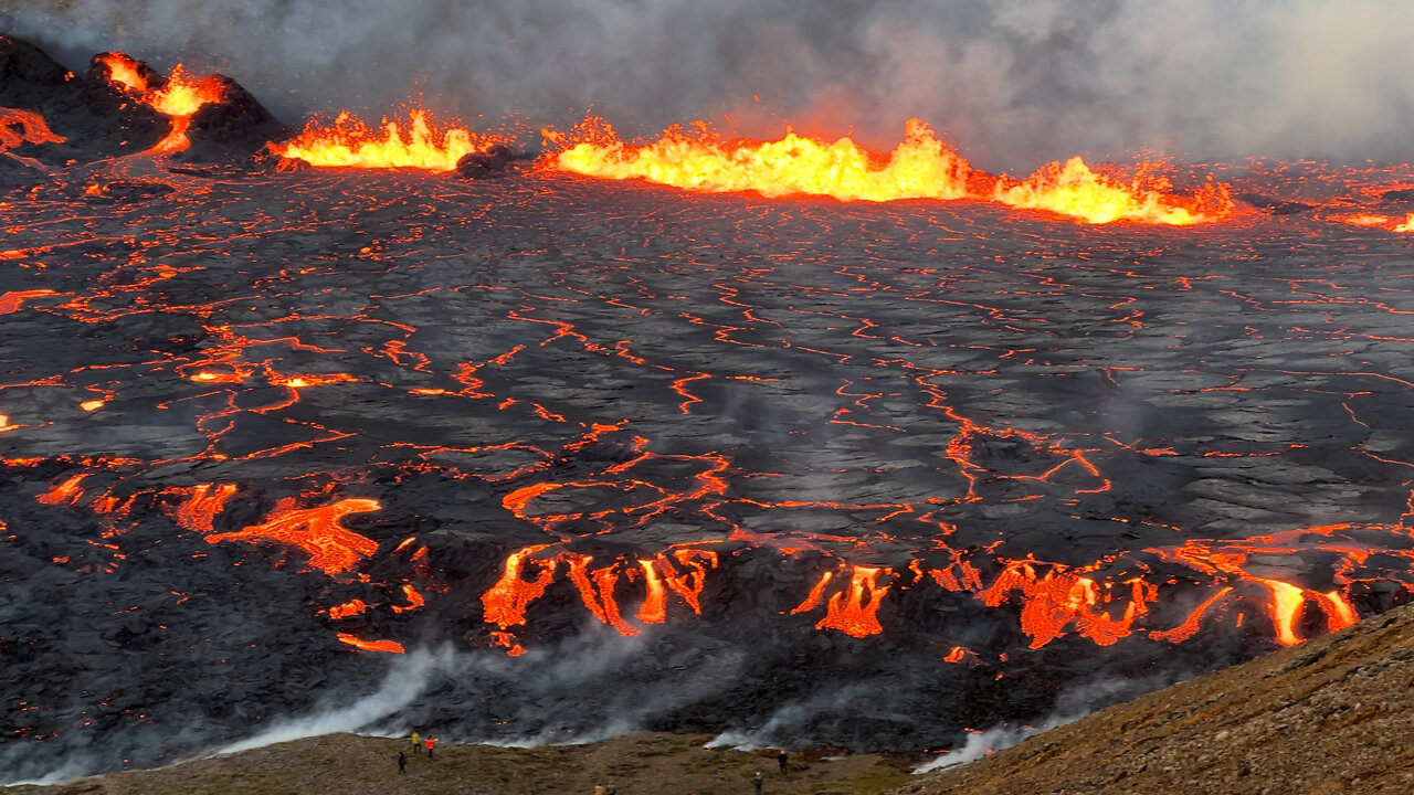 Iceland Erupts Again - Iceland Volcano Eruption 4K - Fagradalsfjall Volcano with sound