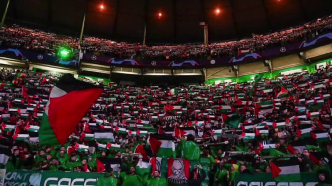 Celtic Fans Singing You’Il Never Walk Alone For Palestine | Celtic vs Atletico Madrid