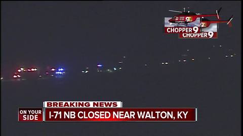 At least 8 injured when 2 buses, semitrailer crash on Interstate 71