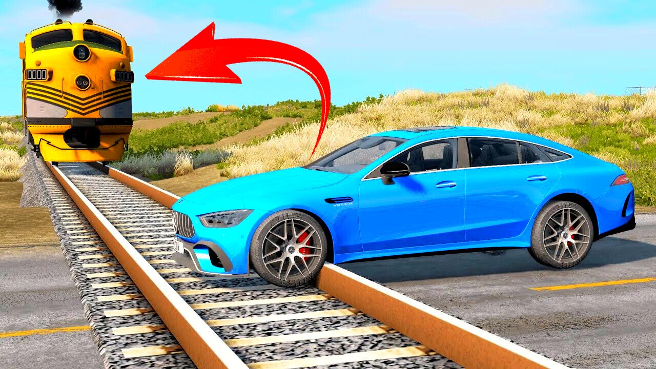 Cars vs Rails - BeamNG.Drive