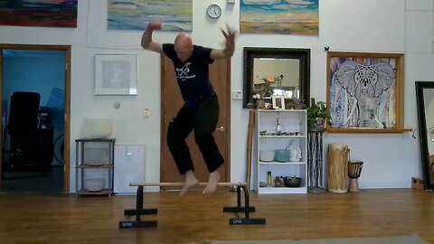 Rolle~Stick Mid-Level Balance training. DO not do without proper experience, & knowledge!