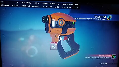 No Man's Sky testando o FPS no Lenovo Ideapad 3 com AMD Ryzen 5500U 8GB de RAM e SSD M.2 de 256GB