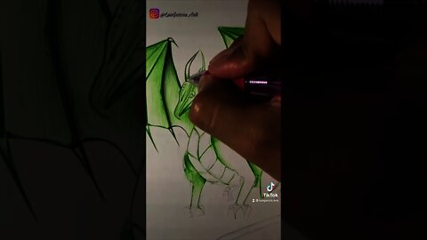 DIBUJANDO UN DRAGON CON BOLIGRAFO DE COLORES