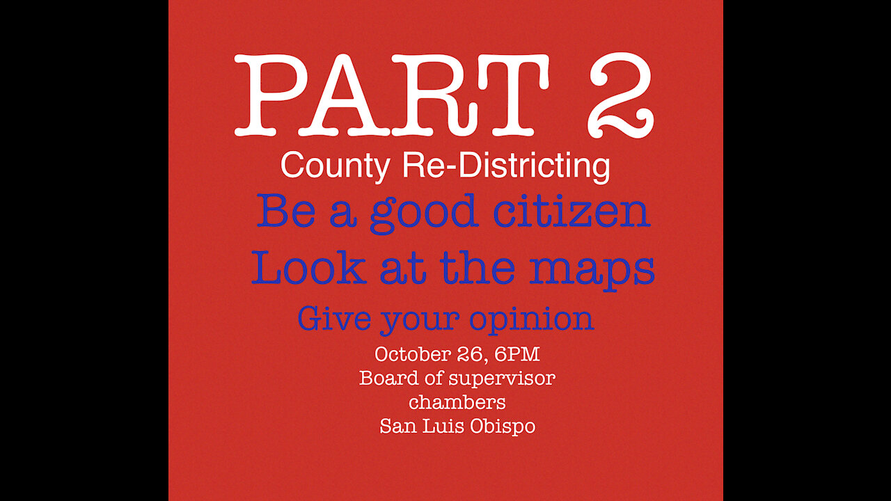 PART 2 County Re-Districting website