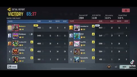 Clan match results from today playing duo