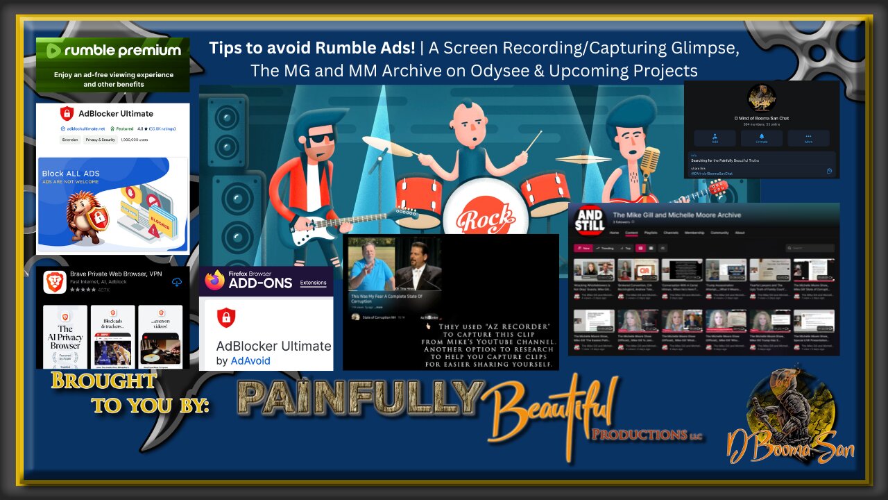 Tips to avoid Rumble Ads! | A Screen Recording/Capturing Glimpse | The MG and MM Archive on Odysee | & Upcoming Projects