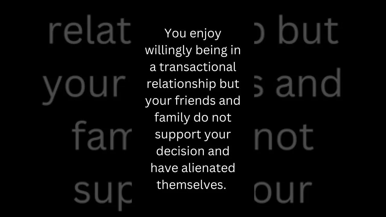 More signs of transactional relationship
