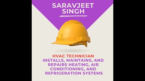Saravjeet Singh- HVAC Mechanic | Air Conditioner Technician #introduction #hvacwork #whatstech