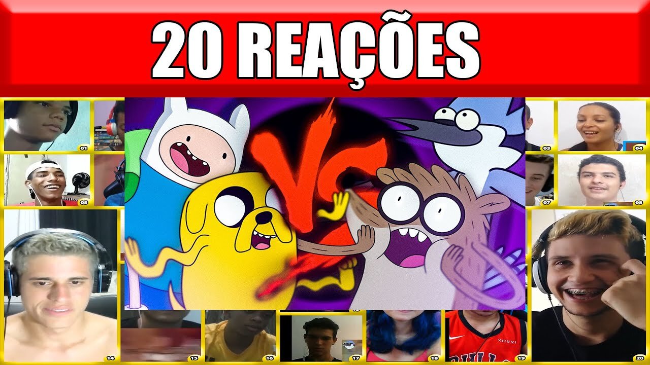 MULT REACT Finn e Jake VS. Mordecai e Rigby Duelo de Titãs