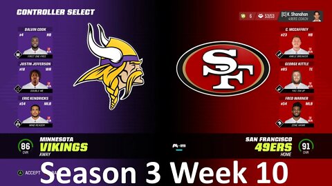 Madden Nfl 23 Vikings Vs 49ers Simulation Franchise S3 W10