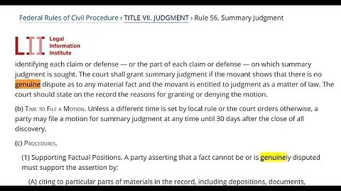 Rule 56 (c) Federal Rules of Civil Procedure