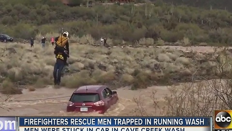 Men rescued from running wash in Cave Creek