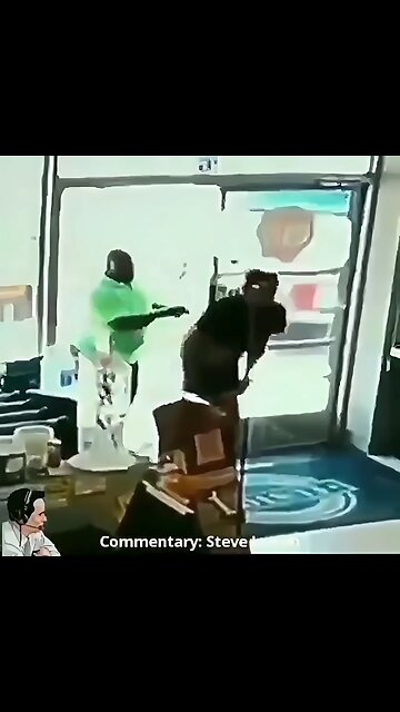 Pervert gets caught with his pants down and gets knocked out for it