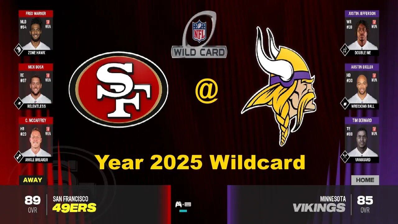 Madden 24 Year 2025 Game Wildcard 49ers Vs Vikings 1.5x Speed