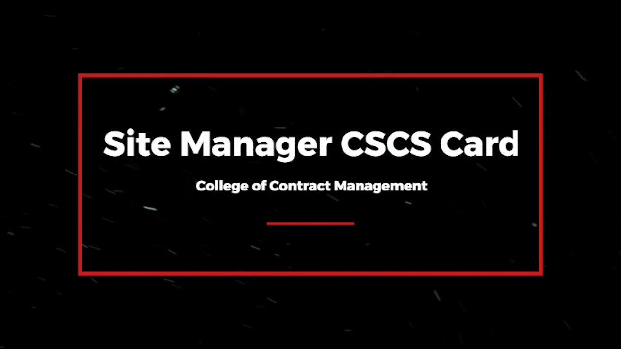 Site Manager CSCS Card