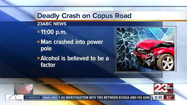 Single-vehicle crash leaves man dead, alcohol considered a factor