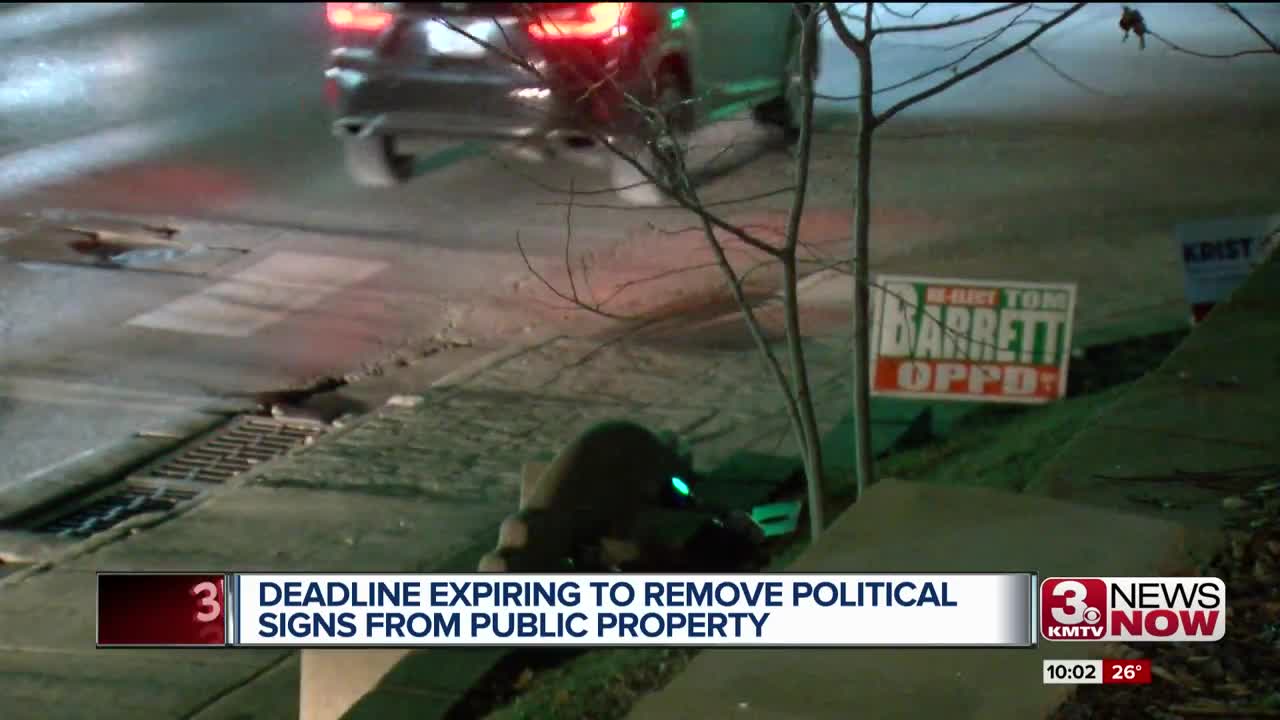 Deadline expiring for removing political signs from public right-of-ways