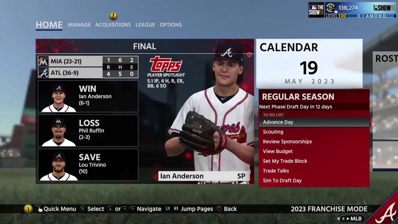 Braves Dynasty S:6 2023 G:45 VS Miami (35-9)