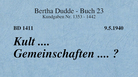 BD 1411 - KULT .... GEMEINSCHAFTEN .... ?