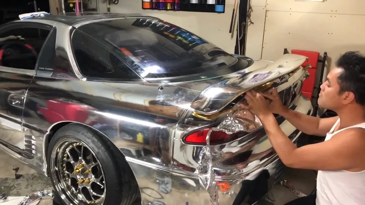 3000GT VR4 Crazy Chrome DIY Wrap Part 2!